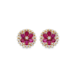 Aretes Flor Rubí