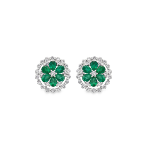 Aretes Flor Esmeralda