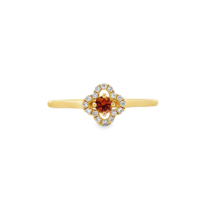 Anillo Flor Zafiro Naranja