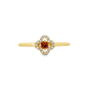 Anillo Flor Zafiro Naranja