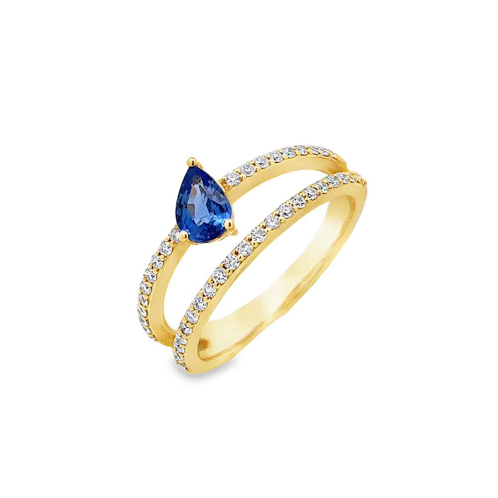 Slide Anillo Doble Zafiro