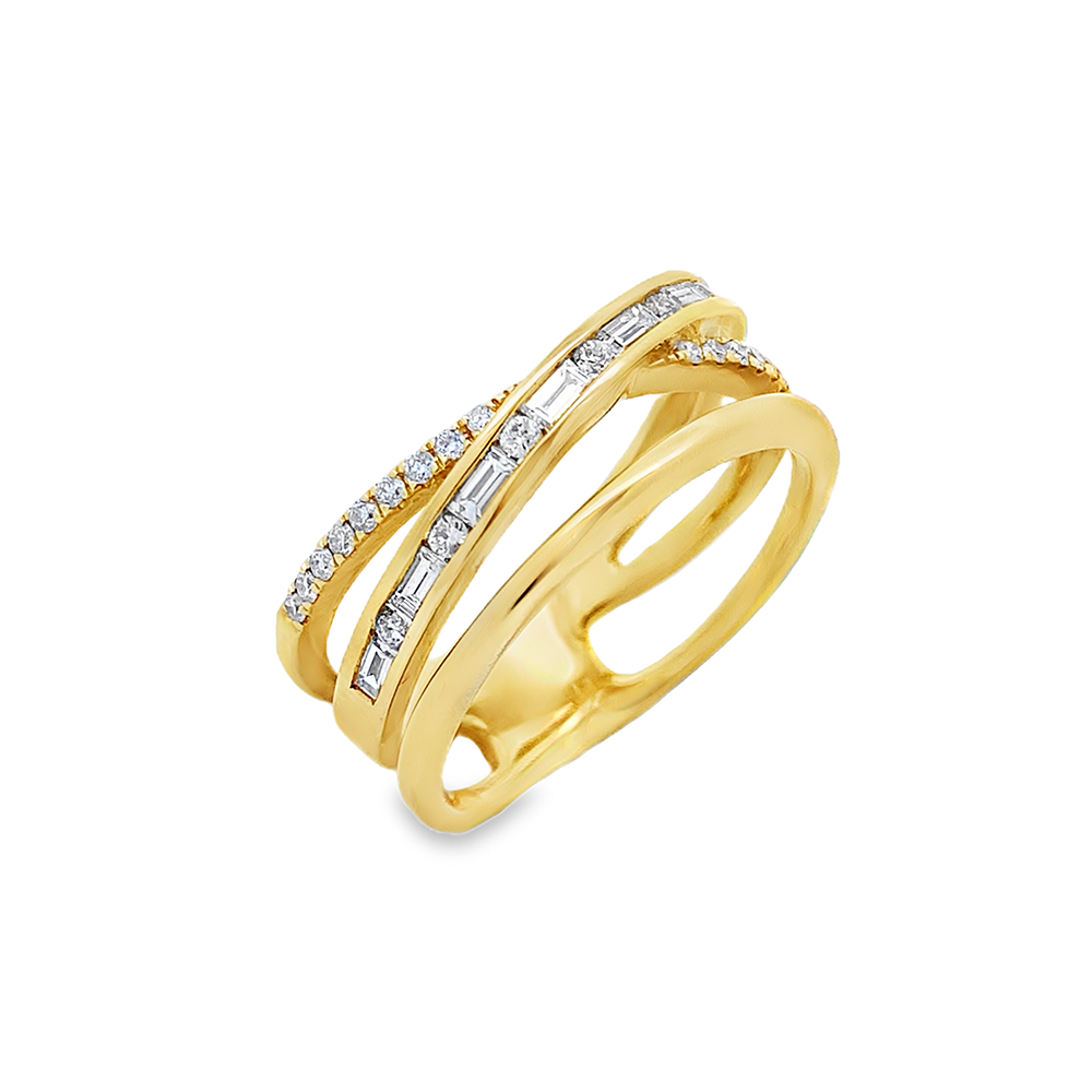 Slide Anillo Cruzado Doble Diamantes