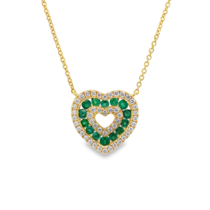 Pendantif Corazón de Esmeraldas y Brillantes