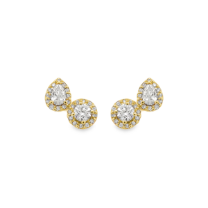 Aretes Peras y Brillantes
