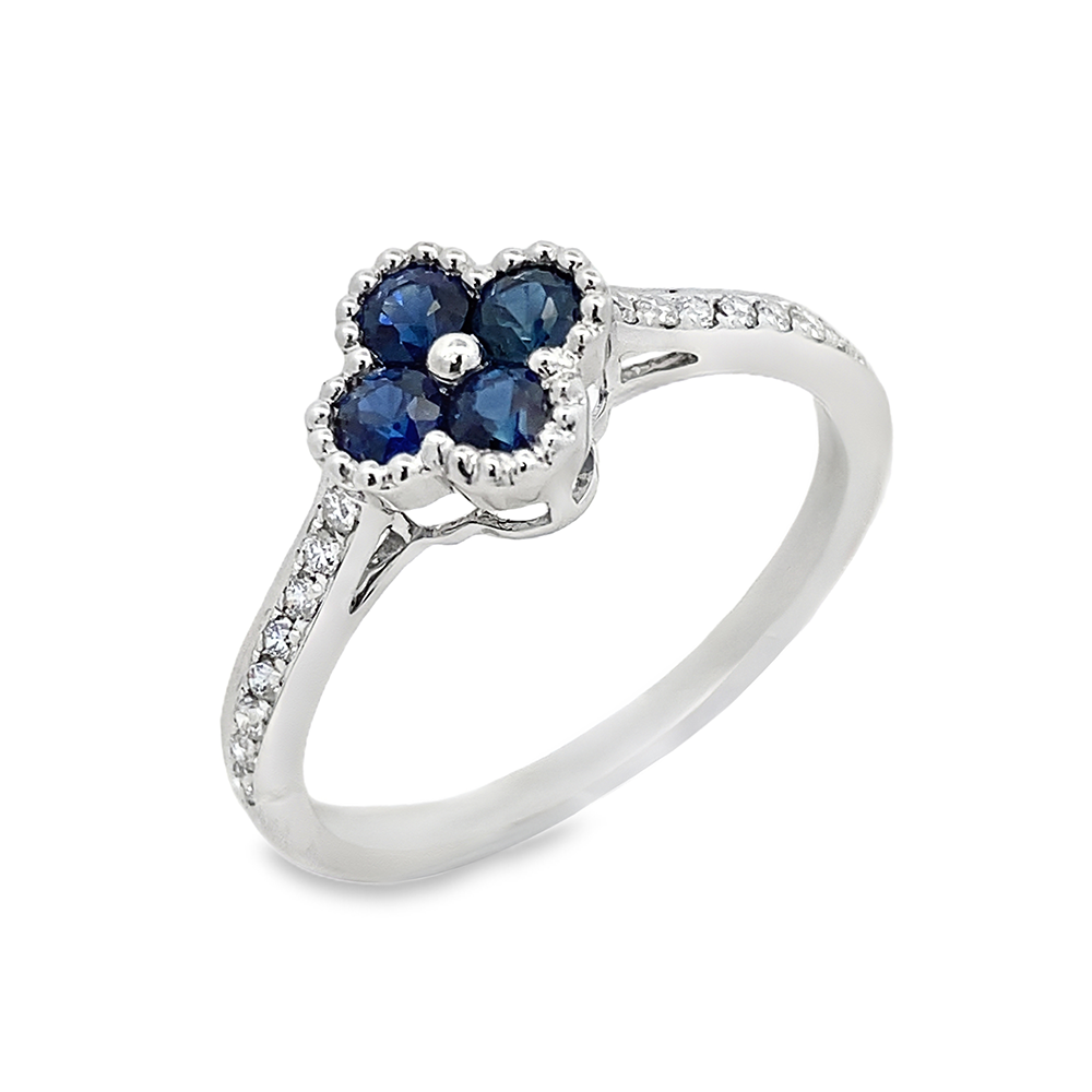 Slide Anillo Flor de Zafiros