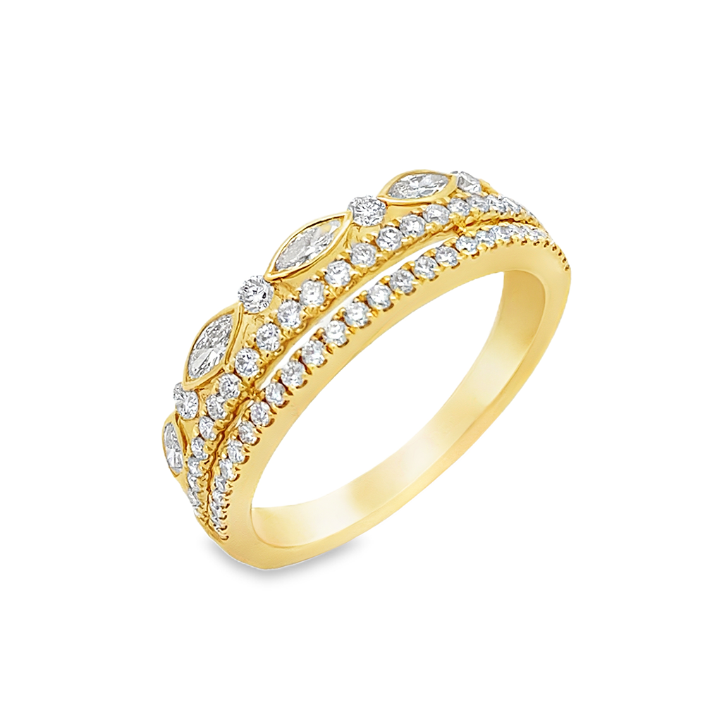 Slide Anillo Triple Diamantes