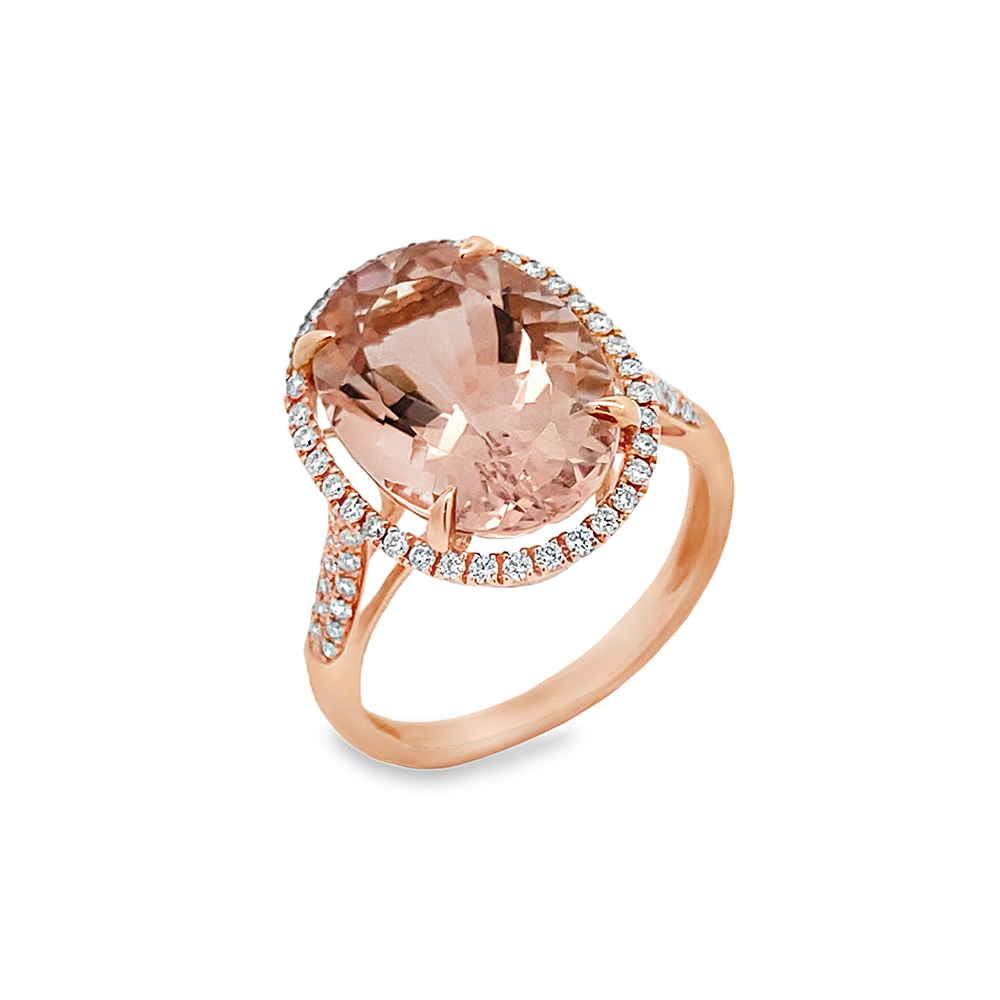 Slide Anillo Oval de Morganita