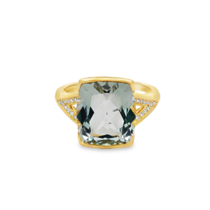 Anillo Cuadrado de Prasiolita