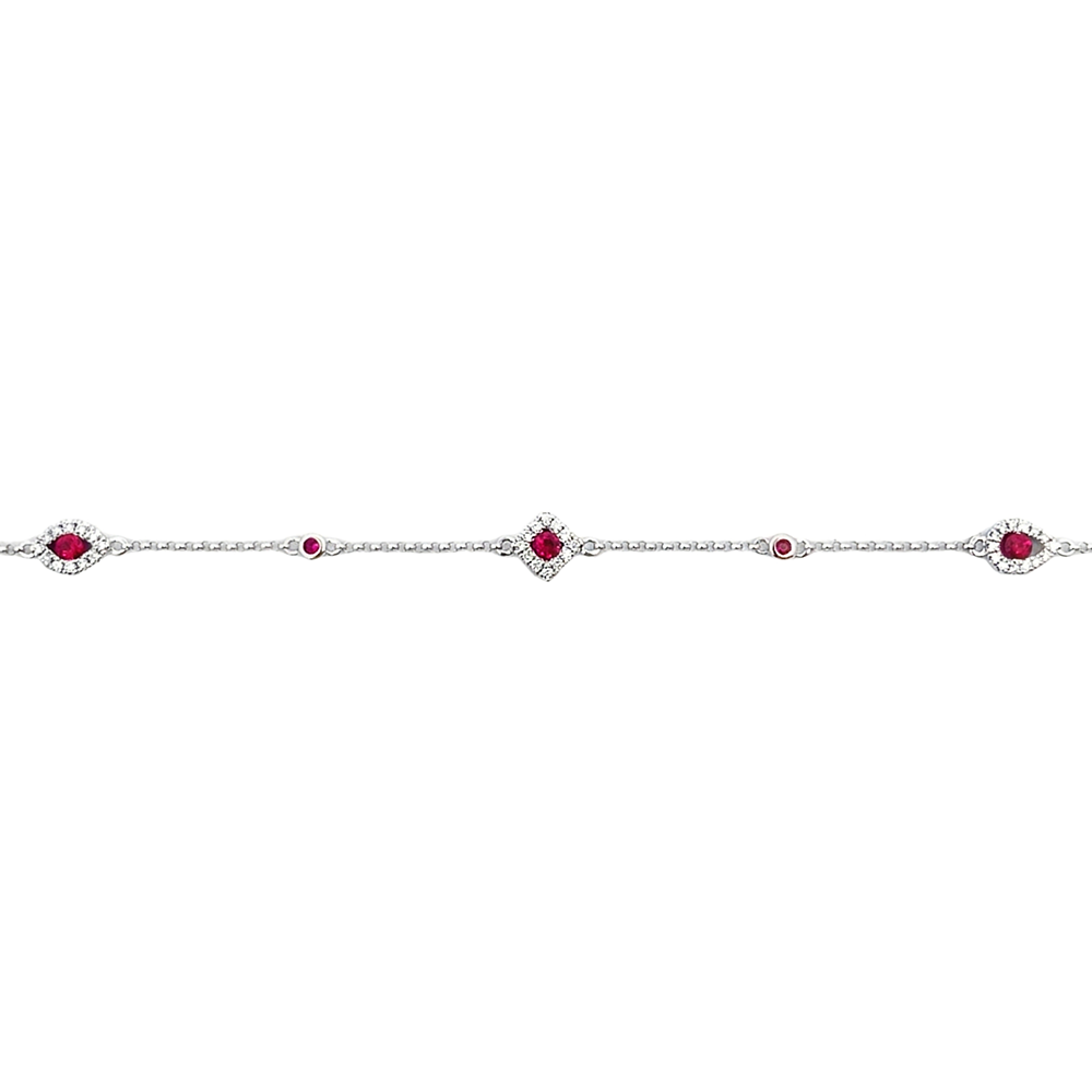 Slide Pulsera 7 Rubíes
