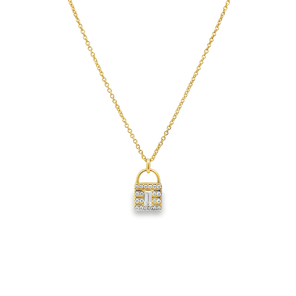 Slide Pendantif Candado con Diamantes