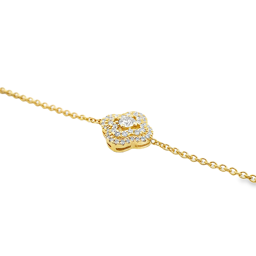 Slide Pulsera Ajustable Flor de Brillantes