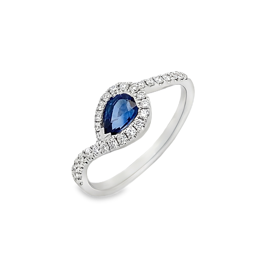 Slide Anillo Zafiro y Brillantes