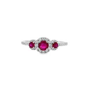 Anillo 3 Rubíes