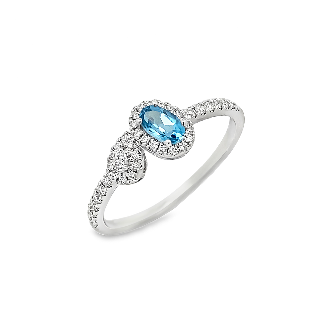 Slide Anillo de Topacio con Brillantes