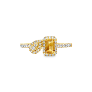 Anillo de Citrino con Brillantes