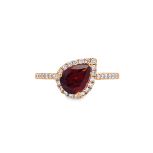Anillo Gota de Rodolita con Brillantes