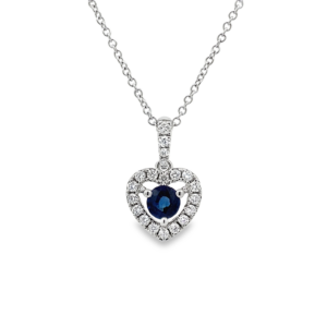 Pendantif Corazón de Zafiro y Brillantes
