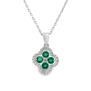 Pendantif Flor de 4 Esmeraldas