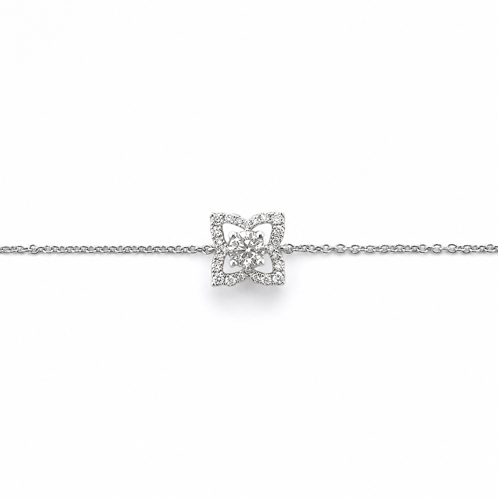 Slide Pulsera Flor con Brillantes