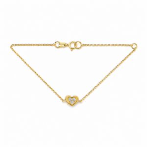Pulsera Corazón con 3 Brillantes