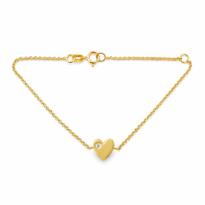 Pulsera Corazón con Brillante
