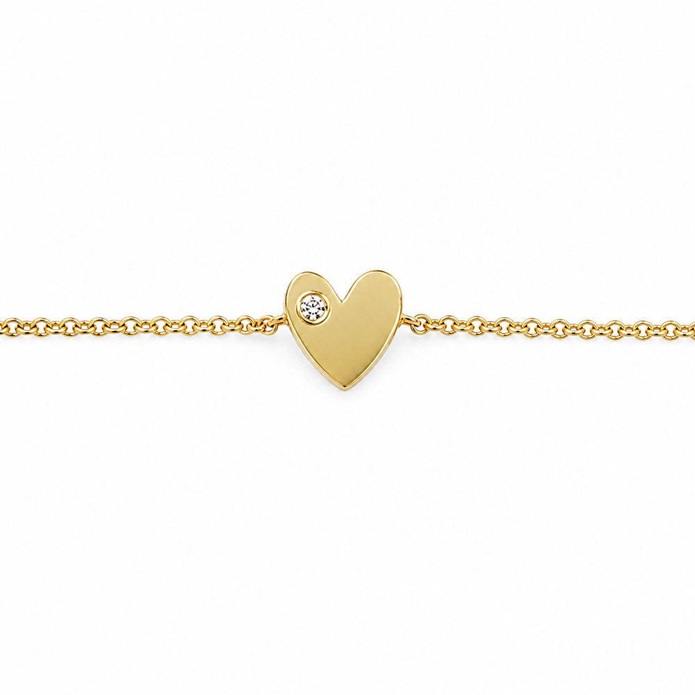 Slide Pulsera Corazón con Brillante