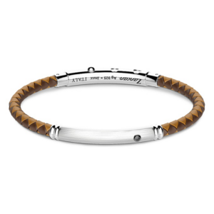 Bangle de Silicona Marrón con Espinelas Negras Zancan