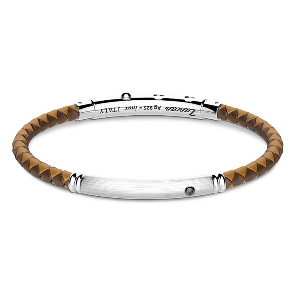 Imagen principal Bangle de Silicona Marrón con Espinelas Negras Zancan