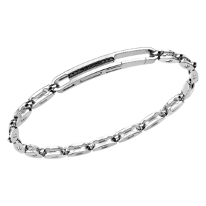 Pulsera de Eslabones con Espinelas Negras Zancan