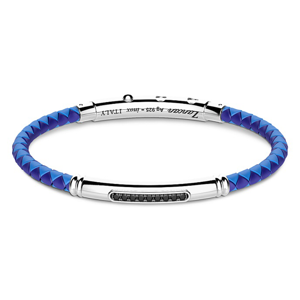 Imagen principal Bangle de Silicona Azul con Espinelas Negras Zancan