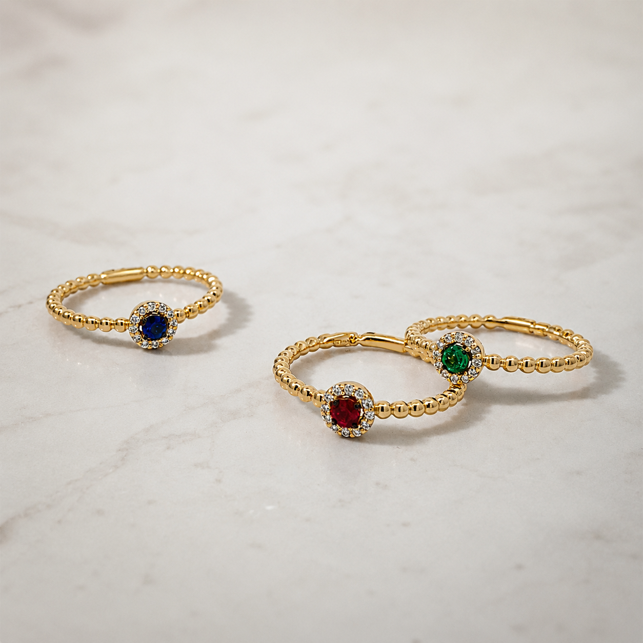 Slide Anillo con Zafiro y Brillantes