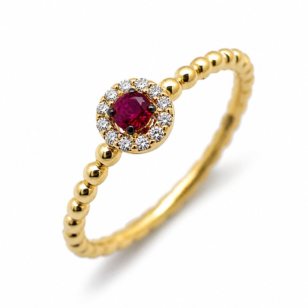 Slide Anillo con Rubí y Brillantes