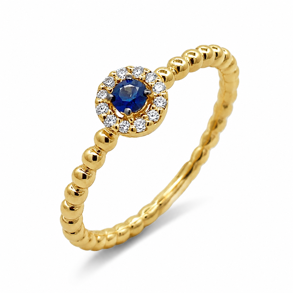 Slide Anillo con Zafiro y Brillantes