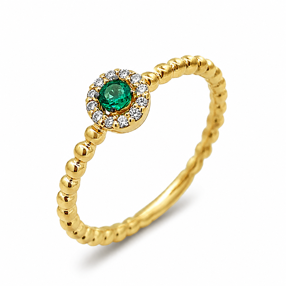 Slide Anillo con Esmeralda y Brillantes