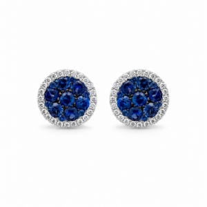 Aretes Redondos con Zafiros