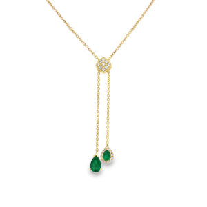 Lario Ajustable con Esmeraldas y Brillantes