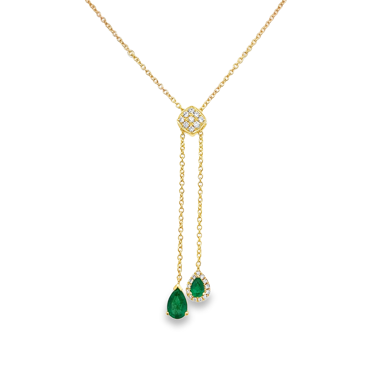 Imagen principal Lario Ajustable con Esmeraldas y Brillantes