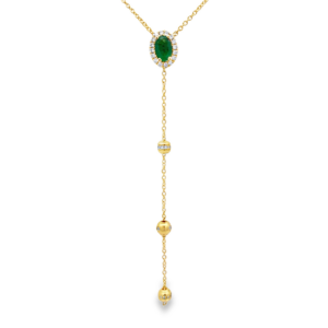 Lario Ajustable con Esmeralda y Brillantes