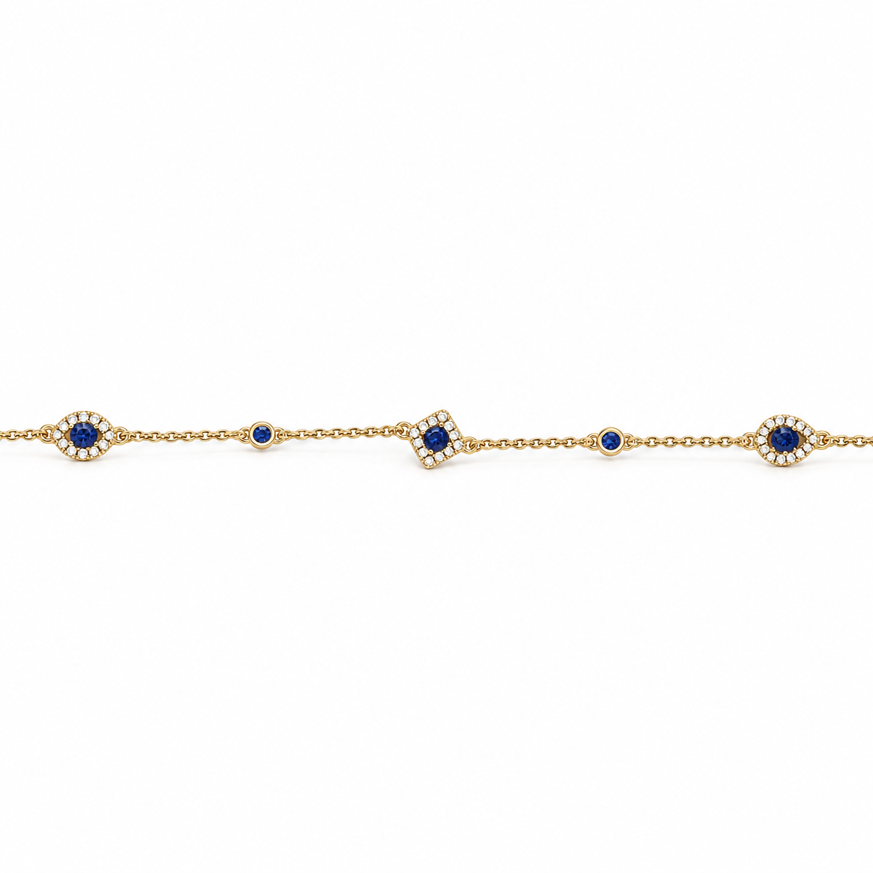 Slide Pulsera con 7 Zafiros y Brillantes