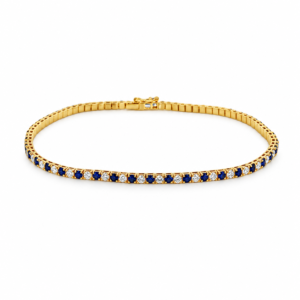 Pulsera Tennis con Zafiros y Brillantes