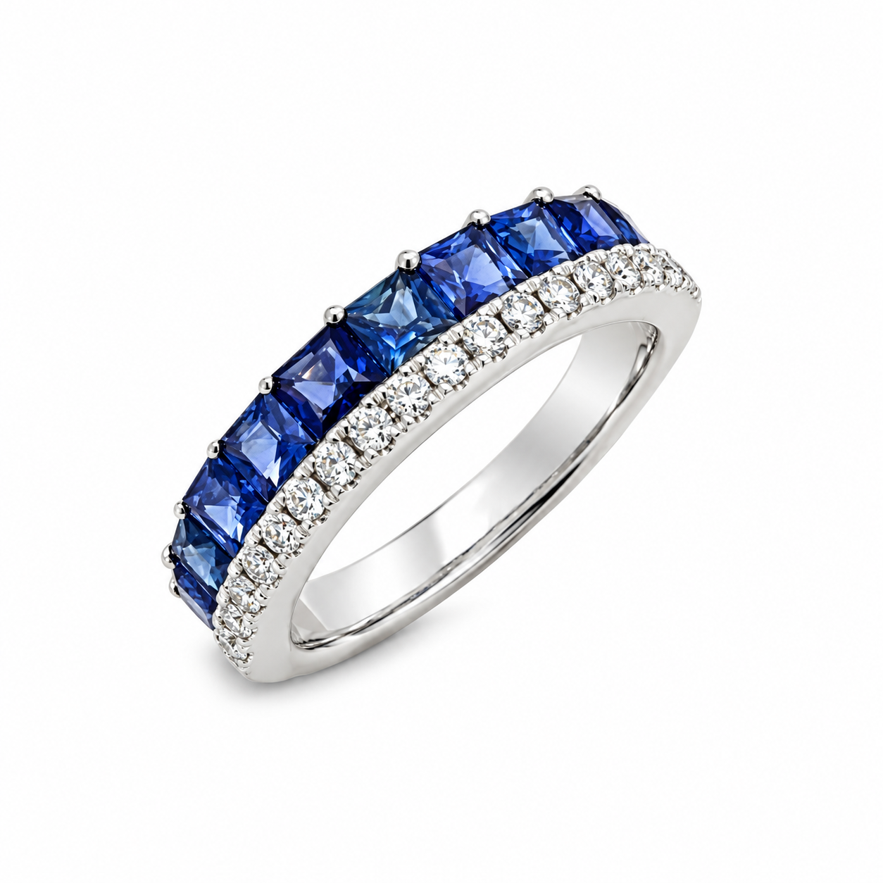 Slide Anillo con 10 Zafiros y Brillantes