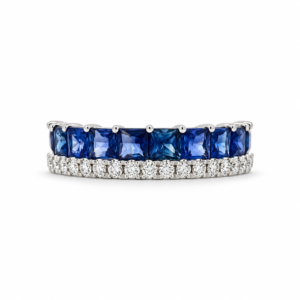 Anillo con 10 Zafiros y Brillantes