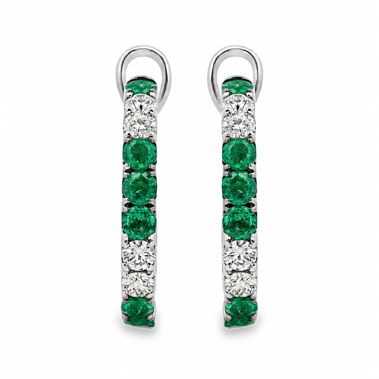Slide Argollas con Esmeraldas y Brillantes