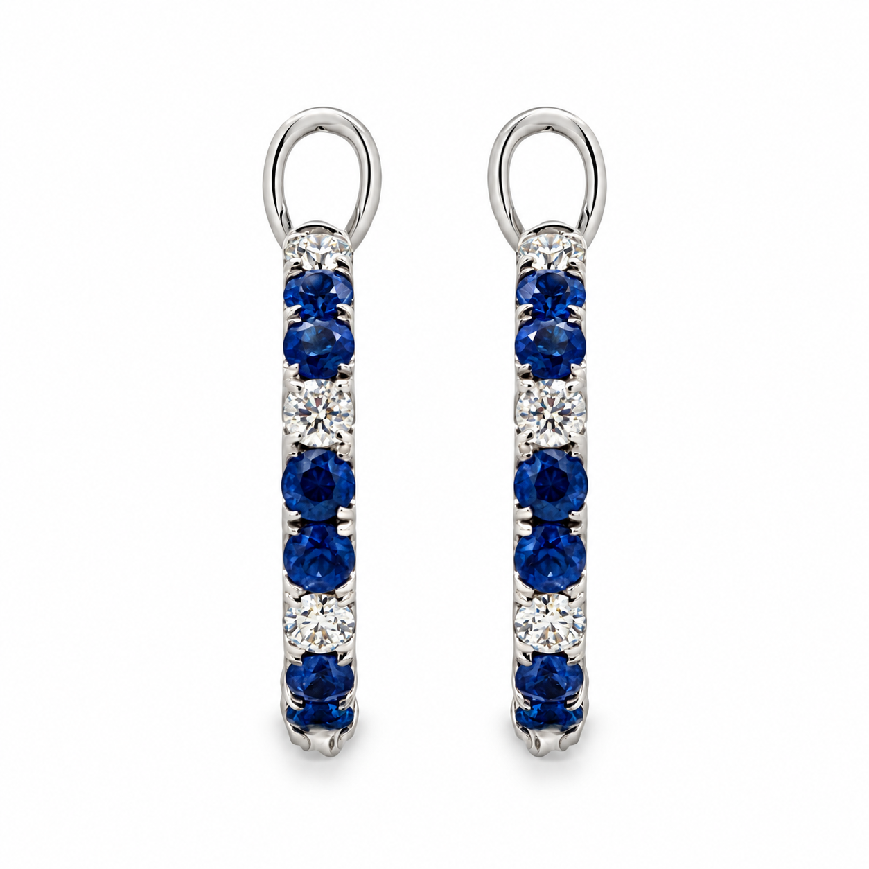 Slide Argollas con Zafiros y Brillantes