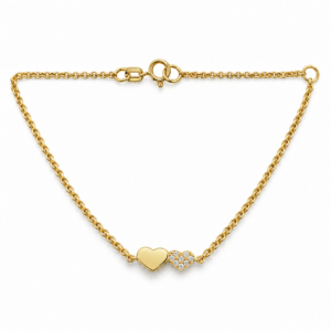Pulsera Doble Corazón con Brillantes