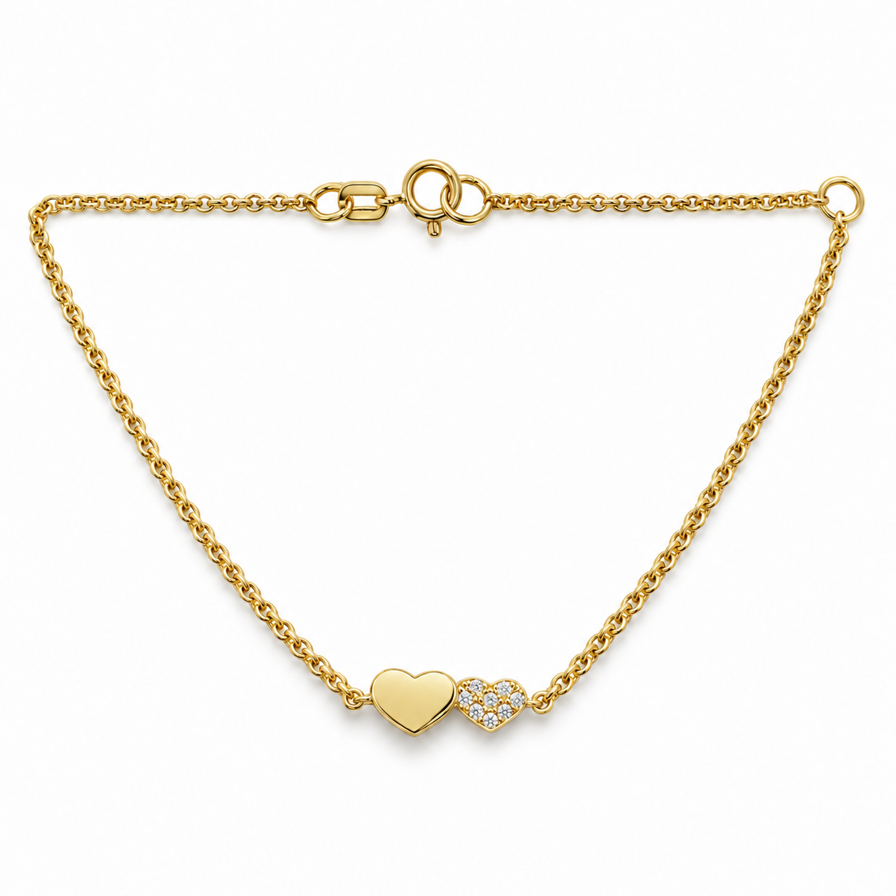 Imagen principal Pulsera Doble Corazón con Brillantes