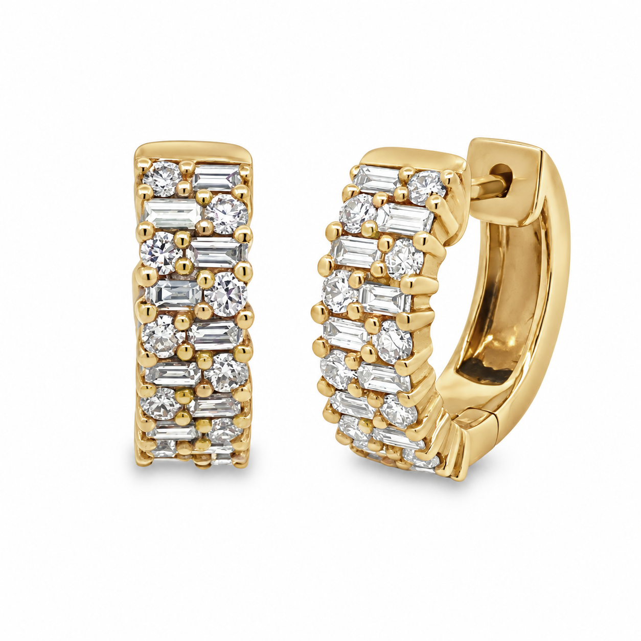 Slide Argollas Dobles con Diamantes