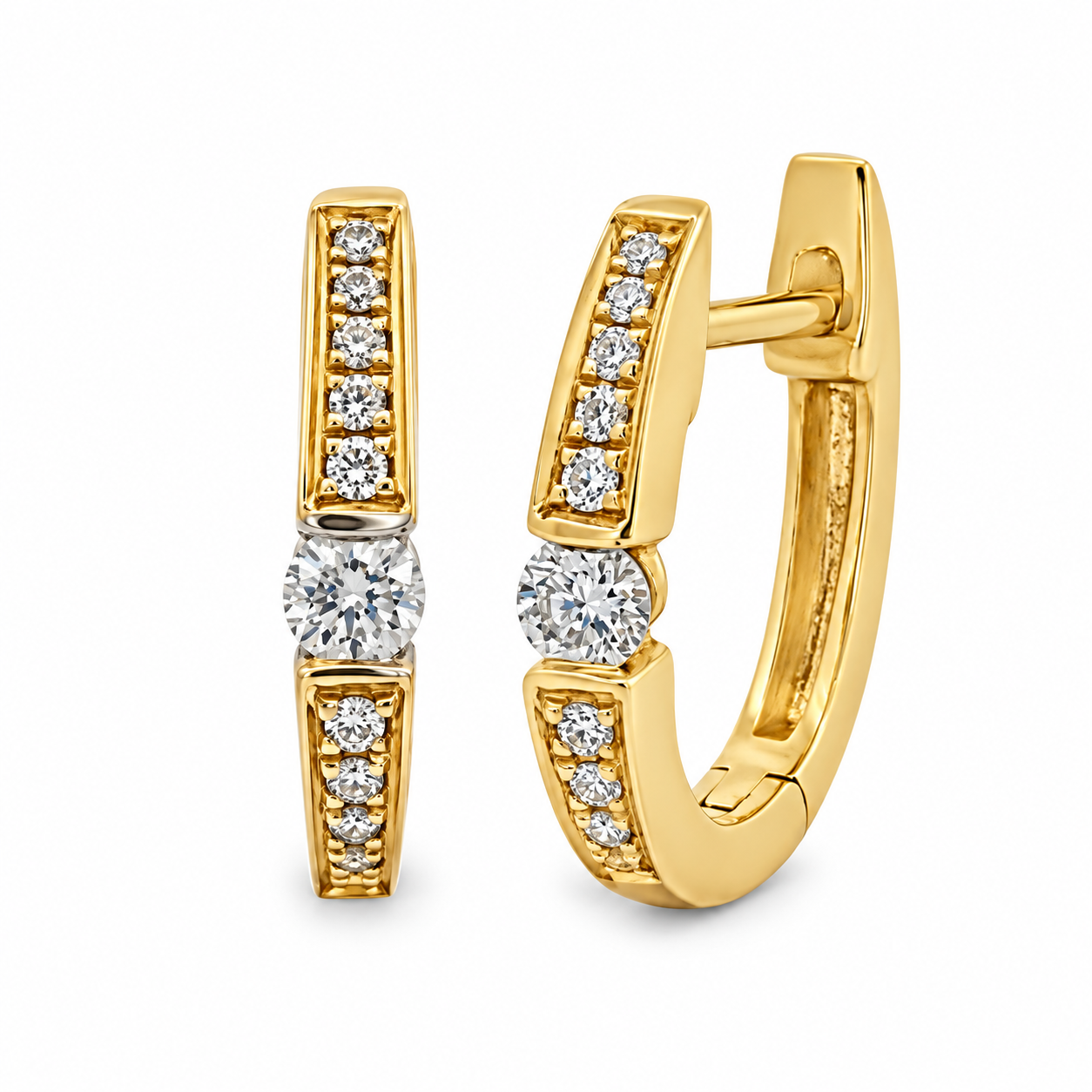 Slide Argollas Oval con Brillantes