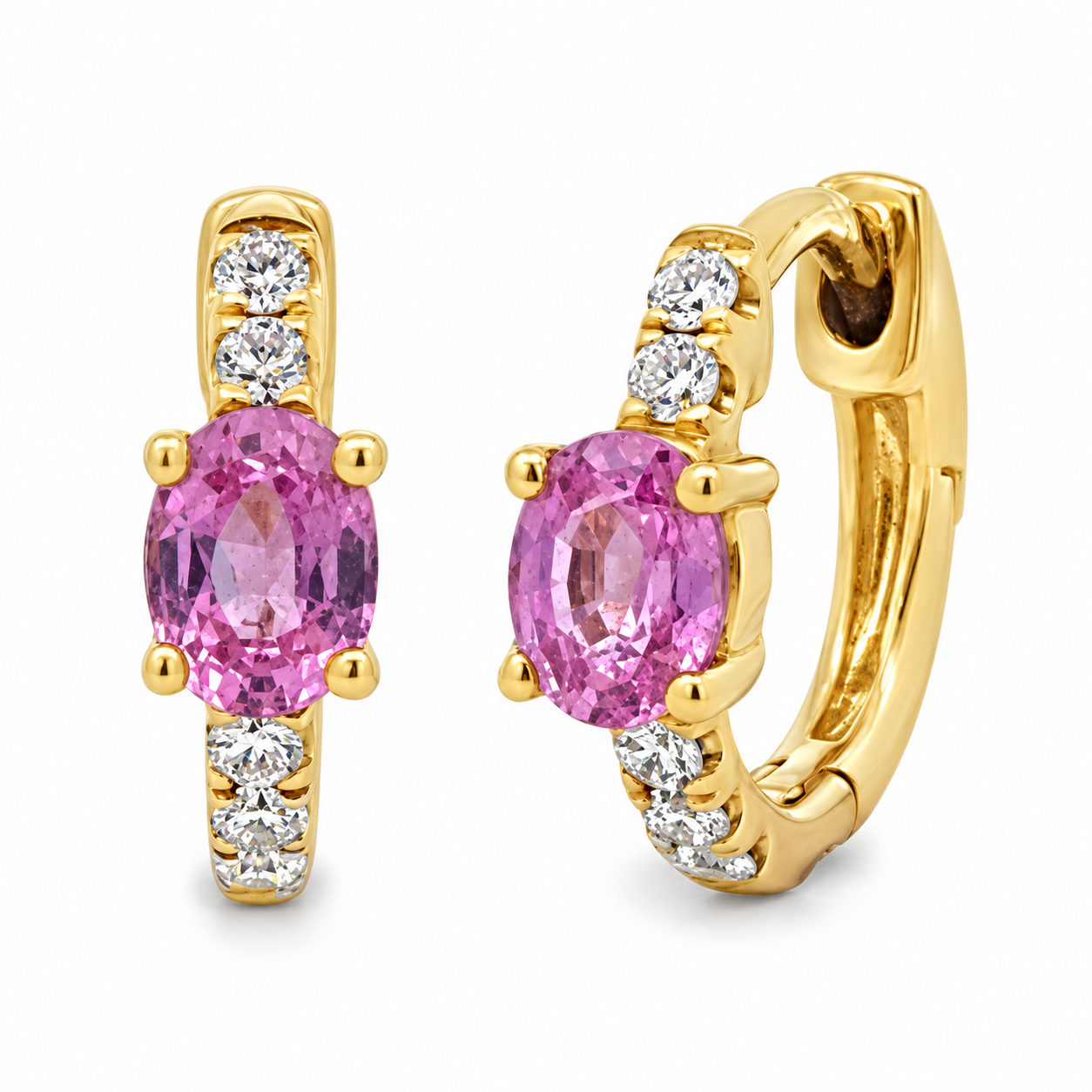 Slide Argollas con Zafiros Rosas