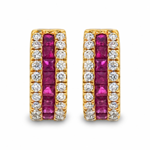 Argollas con Rubíes y Brillantes